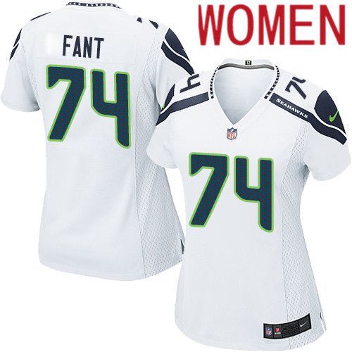 Women Seattle Seahawks #74 George Fant Nike White Game NFL Jersey
